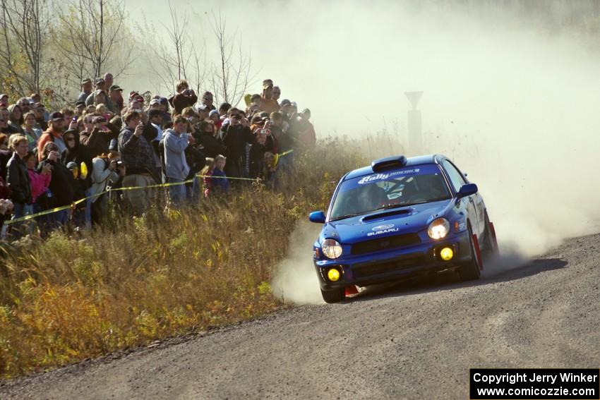 Dick Rockrohr / Dan Rockrohr in their Subaru WRX on SS1 (Green Acres I)