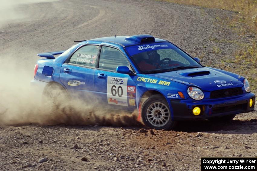 Dick Rockrohr / Dan Rockrohr in their Subaru WRX on SS1 (Green Acres I)