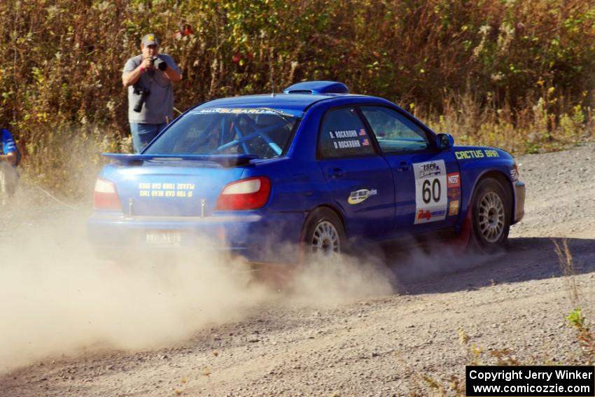 Dick Rockrohr / Dan Rockrohr in their Subaru WRX on SS1 (Green Acres I)