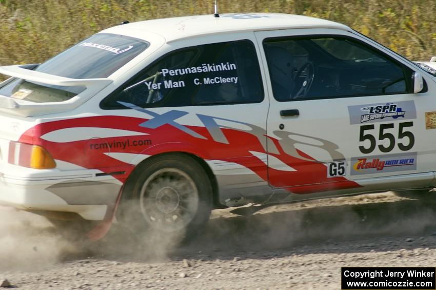 Colin McCleery / Jimmy Brandt in their Ford Merkur XR4Ti on SS1 (Green Acres I)