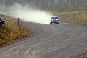 Yurek Cienkosz / Mariusz Malik in their Subaru WRX on SS1 (Green Acres I)