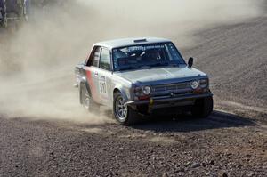 Jim Scray / Colin Vickman in their Datsun 510 on SS1 (Green Acres I)