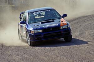 Chad Haines / Paul Oliver in their Subaru Impreza 2.5RS on SS1 (Green Acres I)