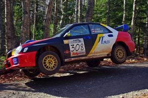 Janusz Topor / Michal Kaminski in their Subaru WRX STi on SS3 (Herman I)