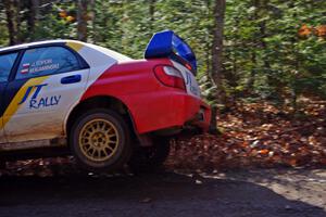 Janusz Topor / Michal Kaminski in their Subaru WRX STi on SS3 (Herman I)