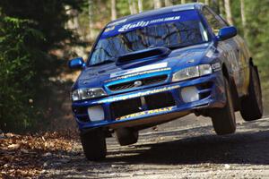 Piotr Fetela / Ray Vambuts in their Subaru Impreza STi on SS3 (Herman I)