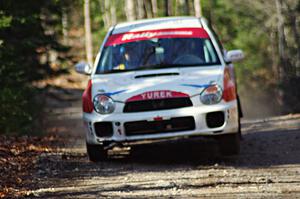 Yurek Cienkosz / Mariusz Malik in their Subaru WRX on SS3 (Herman I)