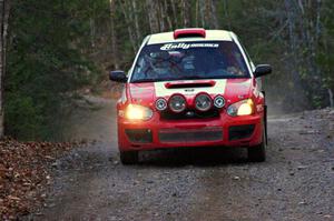 Scott Crouch / Rebecca Greek in their Subaru WRX on SS5 (Herman II)