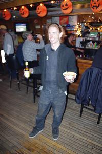 Paul Donlin relaxes with a bowl of chili and a beer at Hoppy's Bar after DNF'ing the event.