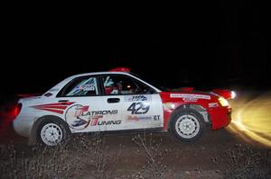 Scott Crouch / Rebecca Greek in their Subaru WRX on SS10 (Far Point II)