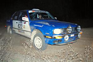 Scott Sanford / Joel Sanford in their BMW 325i on SS10 (Far Point II)