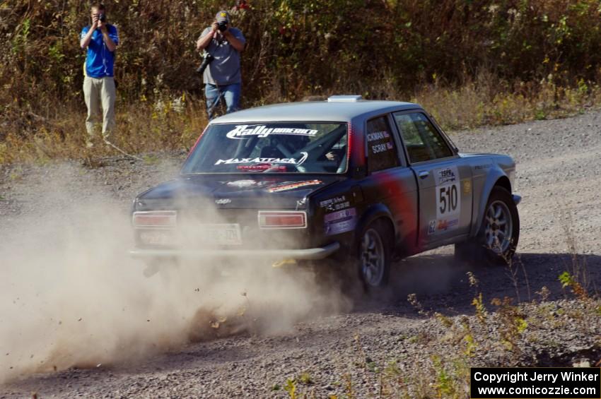 Jim Scray / Colin Vickman in their Datsun 510 on SS1 (Green Acres I)