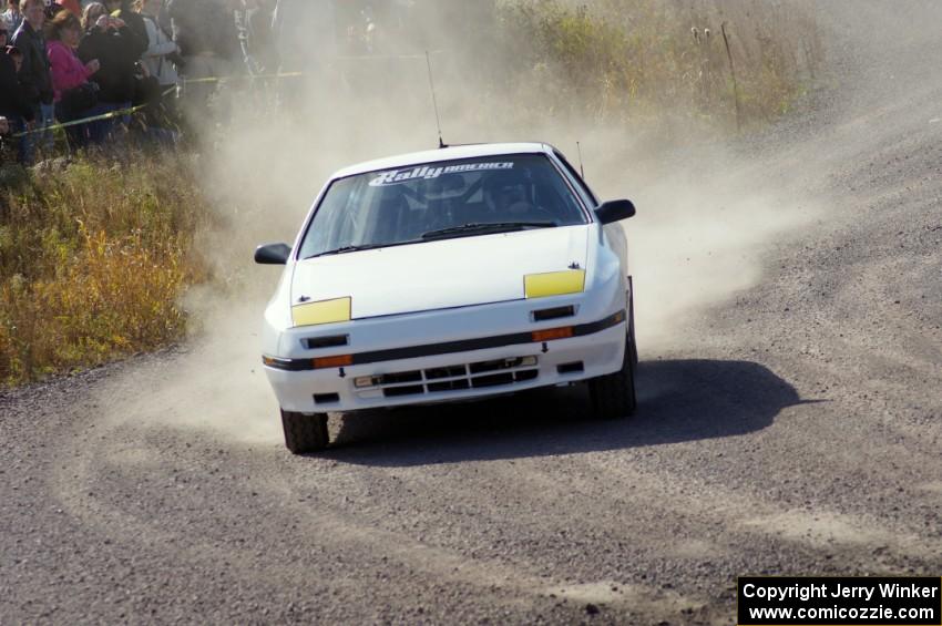 Mychal Summers / Ryan DesLaurier in their Mazda RX-7 on SS1 (Green Acres I)