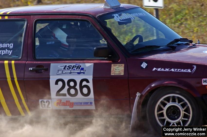 Sean Murphy / Ken Tsang in their VW GTI on SS1 (Green Acres I)