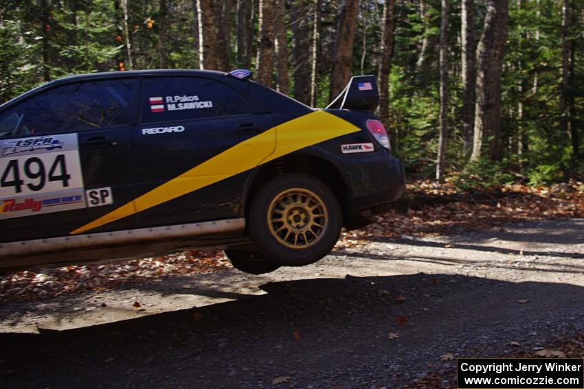 Roman Pakos / Maciej Sawicki in their Subaru WRX STi on SS3 (Herman I)