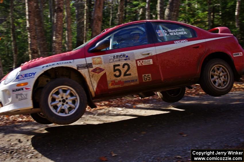 Doug Shepherd / Karen Wagner in their Dodge SRT-4 on SS3 (Herman I)