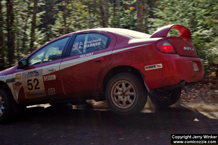 Doug Shepherd / Karen Wagner in their Dodge SRT-4 on SS3 (Herman I)