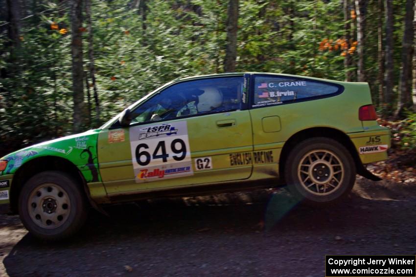 Cody Crane / Billy Irvin in their Honda CRX on SS3 (Herman I)