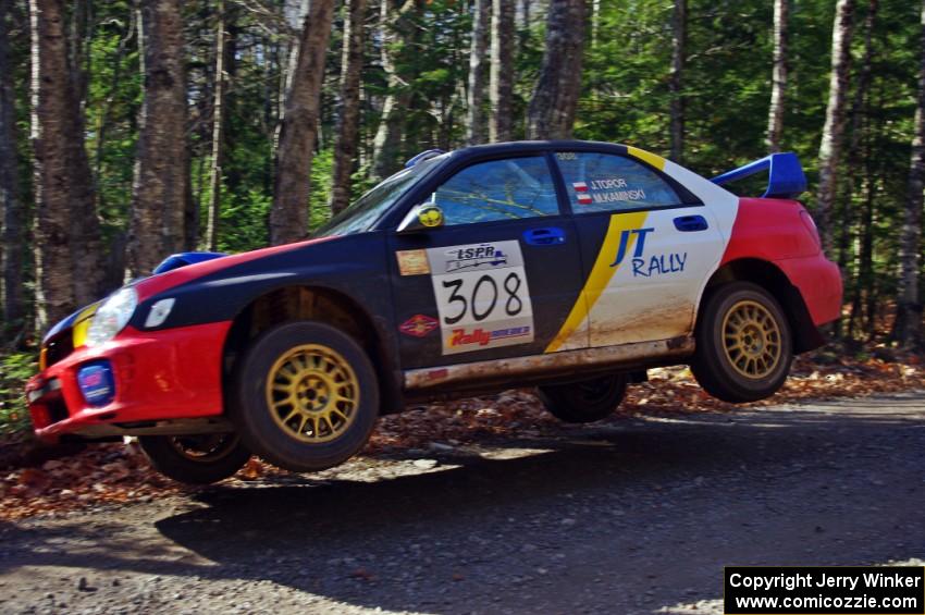 Janusz Topor / Michal Kaminski in their Subaru WRX STi on SS3 (Herman I)