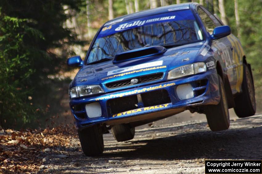 Piotr Fetela / Ray Vambuts in their Subaru Impreza STi on SS3 (Herman I)