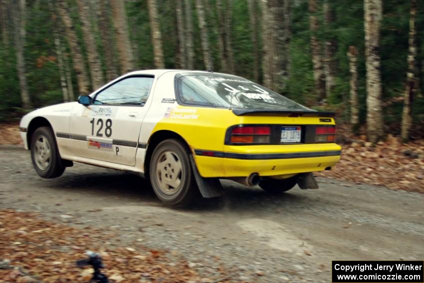 Mychal Summers / Ryan DesLaurier in their Mazda RX-7 on SS5 (Herman II)