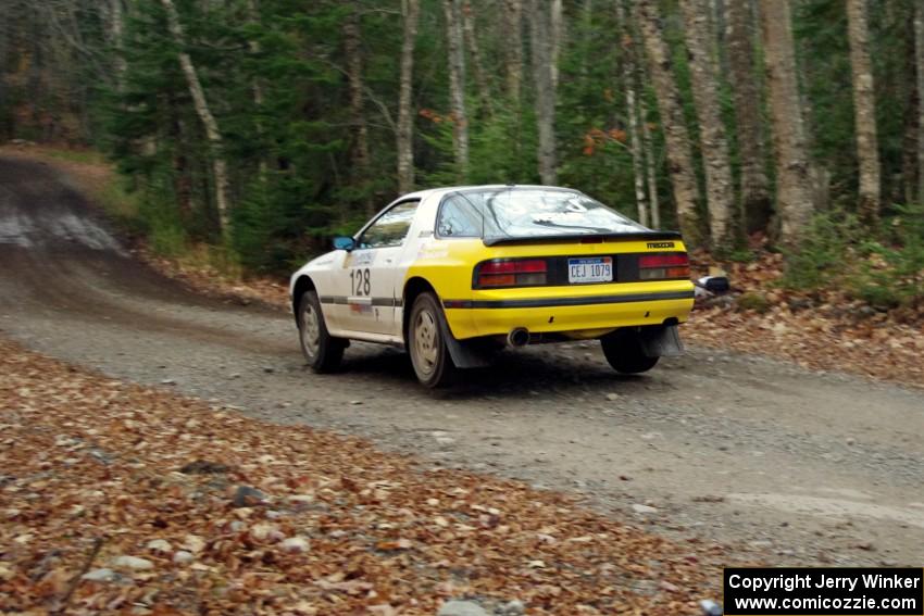 Mychal Summers / Ryan DesLaurier in their Mazda RX-7 on SS5 (Herman II)