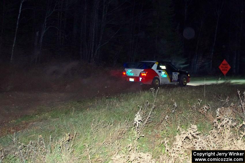 Janusz Topor / Michal Kaminski in their Subaru WRX STi on SS10 (Far Point II)