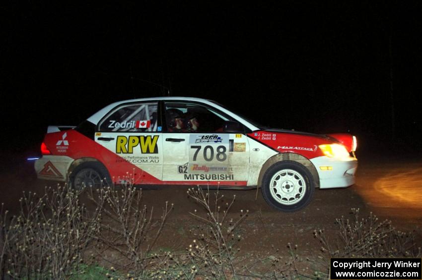 Jan Zedril / Jody Zedril in their Mitsubishi Lancer ES on SS10 (Far Point II)