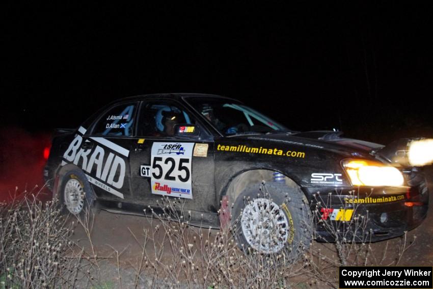 David Allan / John Atsma in their Subaru WRX on SS10 (Far Point II)