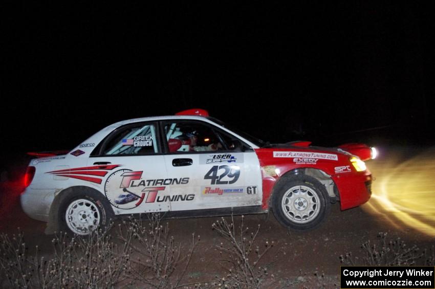 Scott Crouch / Rebecca Greek in their Subaru WRX on SS10 (Far Point II)