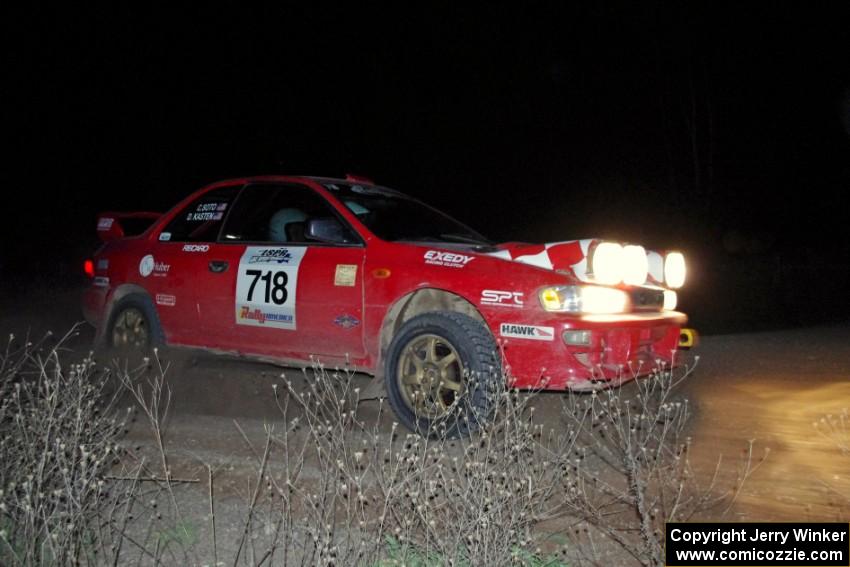 Dustin Kasten / Corina Soto in their Subaru Impreza on SS10 (Far Point II)