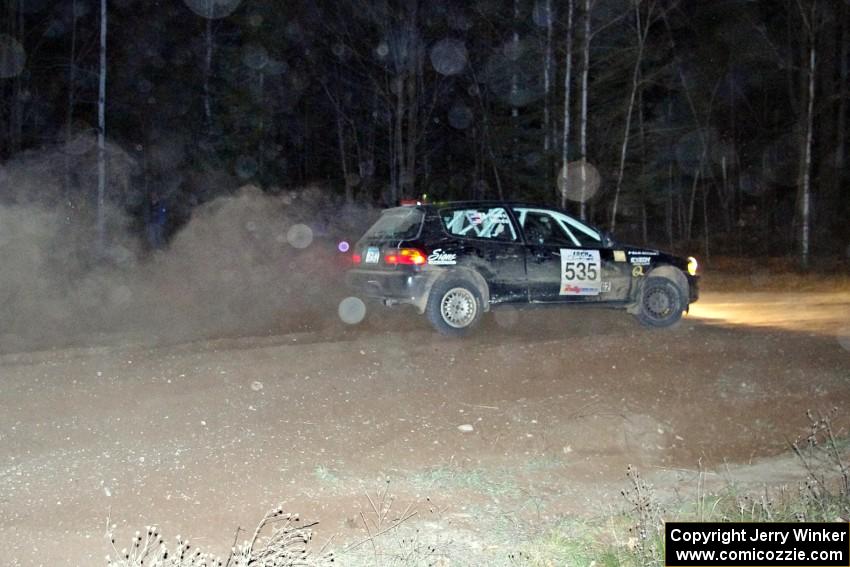 Silas Himes / Matt Himes in their Honda Civic on SS10 (Far Point II)