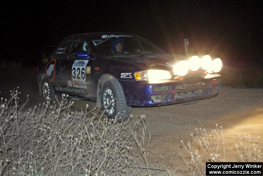 Chad Haines / Paul Oliver in their Subaru Impreza 2.5RS on SS10 (Far Point II)