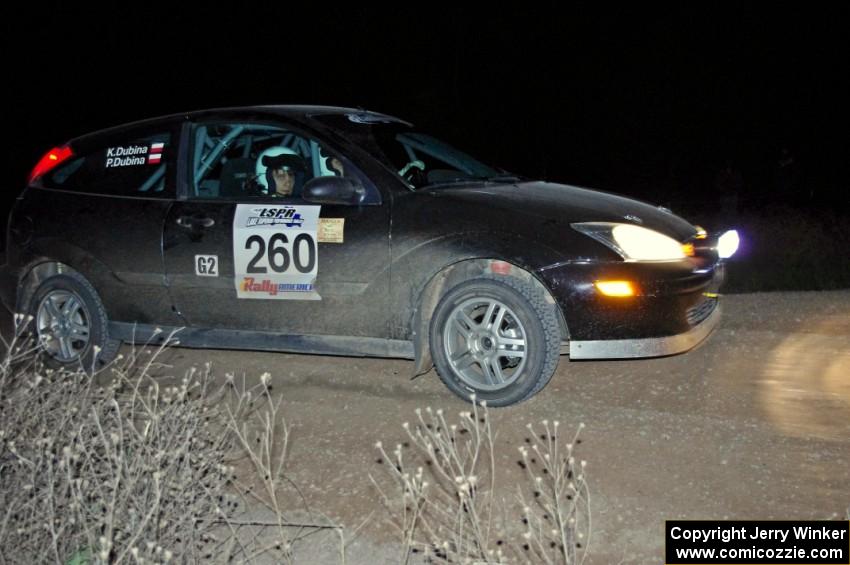 Pawel Dubina / Karol Dubina in their Ford Focus on SS10 (Far Point II)