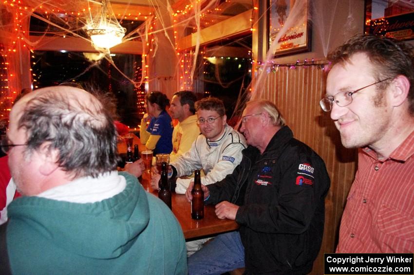 Ben Bradley (back turned), Chris Greenhouse (looking at camera), Matt Bushore's dad and Matt Bushore at The Downtowner.