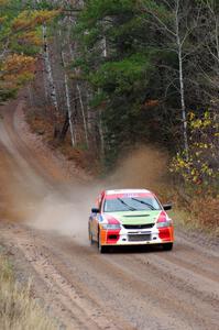 Arkadiusz Gruszka / Lukasz Wronski Mitsubishi Lancer Evo 9 near the finish of SS10 (Menge Creek 1)