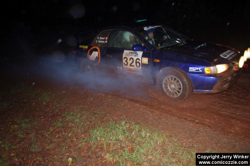 Chad Haines / Paul Oliver in their Subaru Impreza 2.5RS on SS9 (Bob Lake 2)