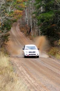 Jan Zedril / Jody Zedril in their Mitsubishi Lancer ES near the finish of SS10 (Menge Creek 1)