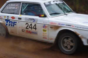 Chris Czyzio / Jeff Secor in their Volvo 242 near the finish of SS10 (Menge Creek 1)