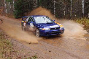 Chad Haines / Paul Oliver in their Subaru Impreza 2.5RS near the finish of SS10 (Menge Creek 1)