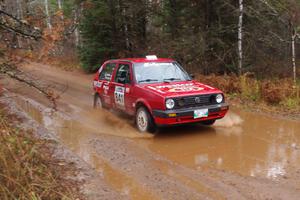 Daryn Chernick / Matt Conte in their VW GTI near the finish of SS10 (Menge Creek 1)