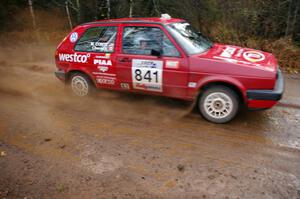 Daryn Chernick / Matt Conte in their VW GTI near the finish of SS10 (Menge Creek 1)