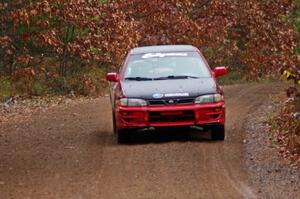 Chris Gordon / Jennifer Majszak in their Subaru Impreza on SS10 (Menge Creek 1)