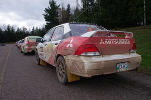 Jan Zedril / Jody Zedril in their Mitsubishi Lancer ES about to head back out after L'Anse service