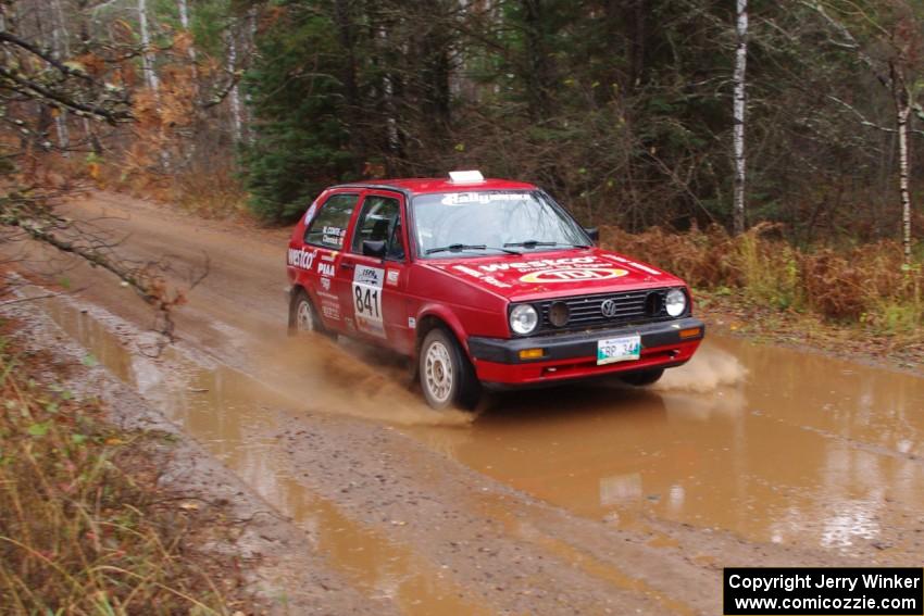 Daryn Chernick / Matt Conte in their VW GTI near the finish of SS10 (Menge Creek 1)