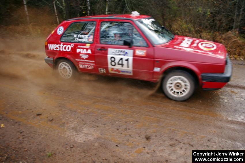 Daryn Chernick / Matt Conte in their VW GTI near the finish of SS10 (Menge Creek 1)