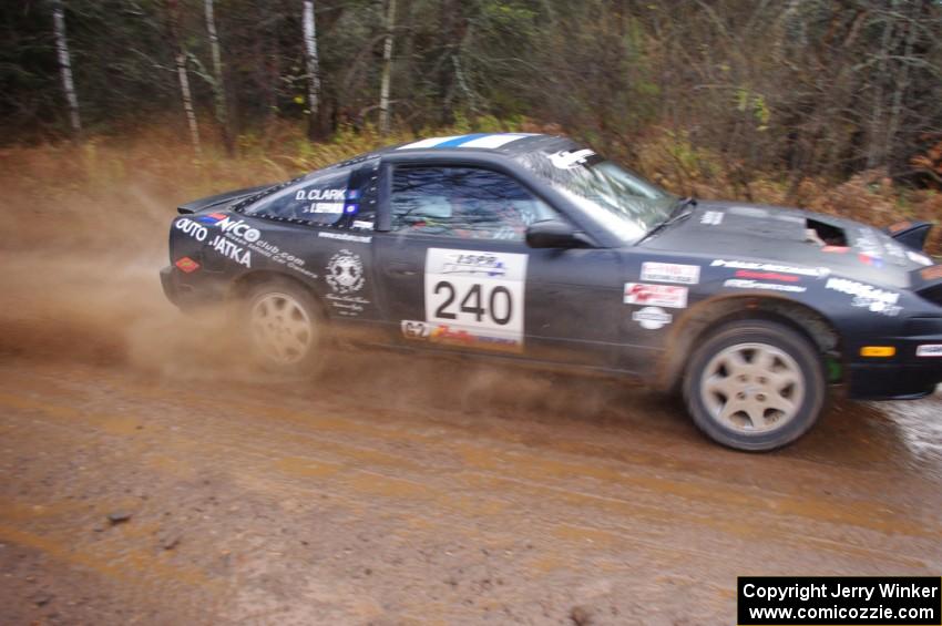 Ian Seppanen / Dexter Clark in their Nissan 240SX near the finish of SS10 (Menge Creek 1)