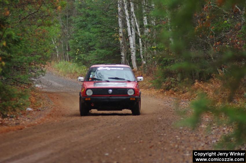 Dave Grenwis / Drew Burkholder in their VW GTI on SS10 (Menge Creek 1)