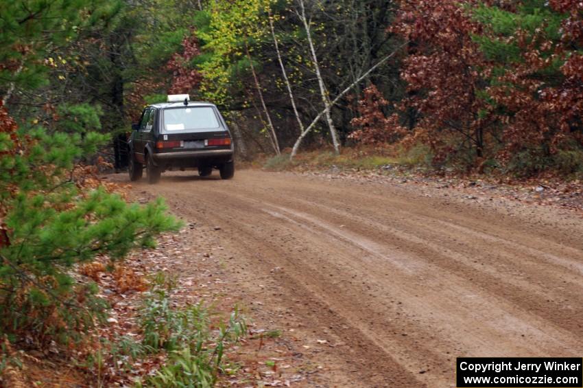 Tim Maskus working med sweep near the finish of SS10 (Menge Creek 1)