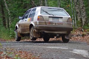 Kristofer Yahner / Tony Benusa in their VW Golf catch air on SS13 (Herman 1)